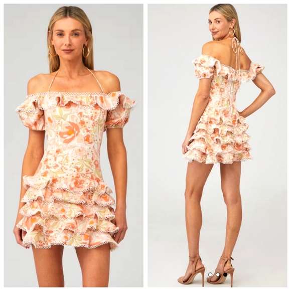 Bardot ruffle mini dress - Picture 1 of 7